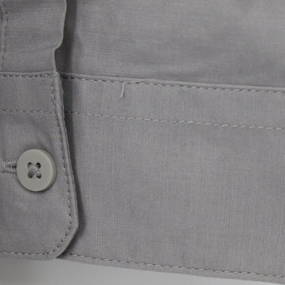 Tesla Shirt Womens XS Button Up 3/4 Sleeve Embroidered Logo Gray solid preppy - Picture 7 of 14